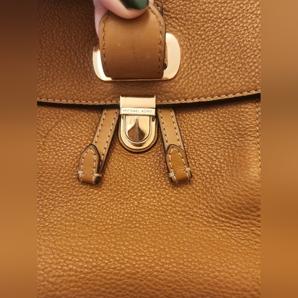 Michael Kors Romy Medium Sized Tan Leather Backpack - Picture 4 of 11
